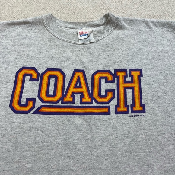 VTG 1991 Coach Spellout Grey DIY Crop Sweatshirt XL - Picture 3 of 5